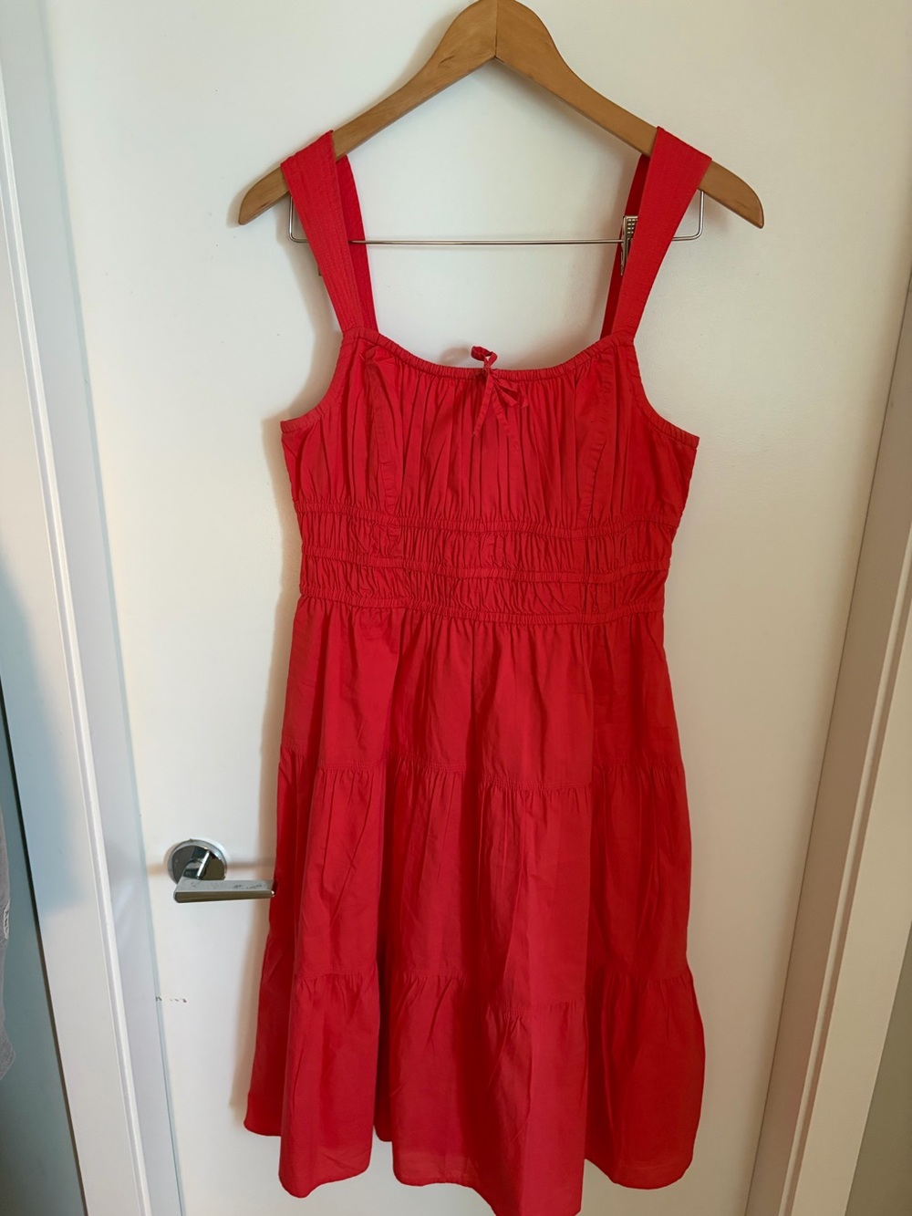 Sunday Best Red Tiered Midi Dress